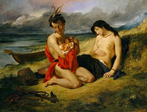 Peinture Murale les Natchez Delacroix pour habiller un mur vide avec une grande toile 60x90