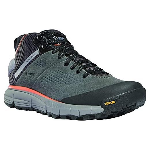 Danner Women's 61242 Trail 2650 Mid 4" Gore-Tex Hiking Boot, Dark Gray/Salmon - 7 M