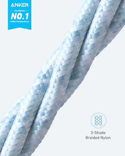 Image of Anker USB A to Lightning Cable(3.3FT, 1Pack), MFi Certified Nylon USB to Lightning Cord for iPhone 14 /13 /12 /11 Pro /11 /XS MAX /XR /8 /7 /6s Plus Cable(Blue)