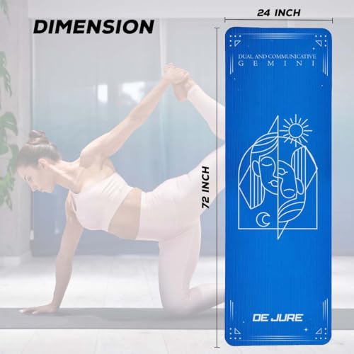 Image of De Jure Fitness Yoga Mat for Women and Men, 13mm Extra Thick Non-Slip NBR Exercise Mat for Yoga, Pilates, Gym & Floor Workouts - with Carry Strap - Gemini