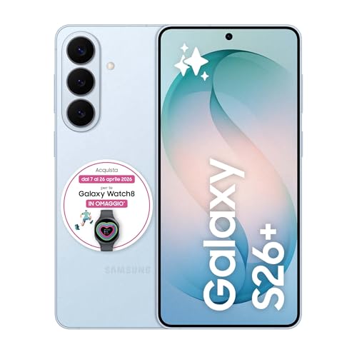 Samsung Galaxy S26+ Smartphone AI, 512GB, 3 anni di Garanzia, Processore Avanzato, Assistente Foto, Creative Studio, Camera 50 MP, 4900 mAh, Sky Blue [Versione italiana]