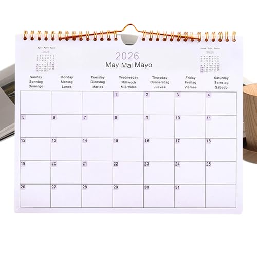 Calendario 2026 - Calendario del planner murale a 12, pianificatore familiare, diario di pianificazione domestica e scuola | Organizzatore mensile con grandi per note, appuntamenti