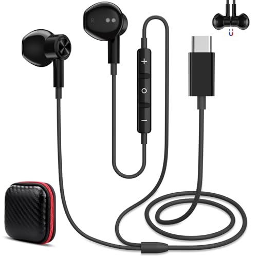 Auricolari USB C, Auricolari In-Ear, Cuffie con Cavo con Microfono