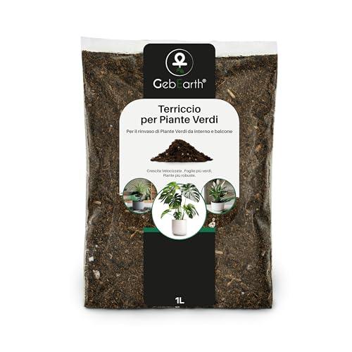gebearth® | terriccio per piante verdi | nutrimento prolungato e crescita sana | ideale per monstera, photos, dracaena e tutti i tipi di piante verdi【1l】