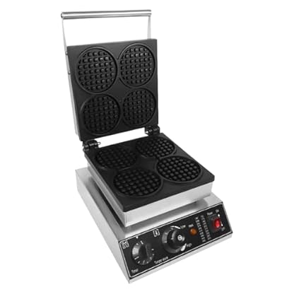 Kommerzieller Waffel Maker 4er Nonstick 1750W elektrische Waffel Maschine | Timer & Temperatur einstellbar | Edelstahl Maschinenkörper | Für Restaurants, Kioske, Kantinen – Bild 8