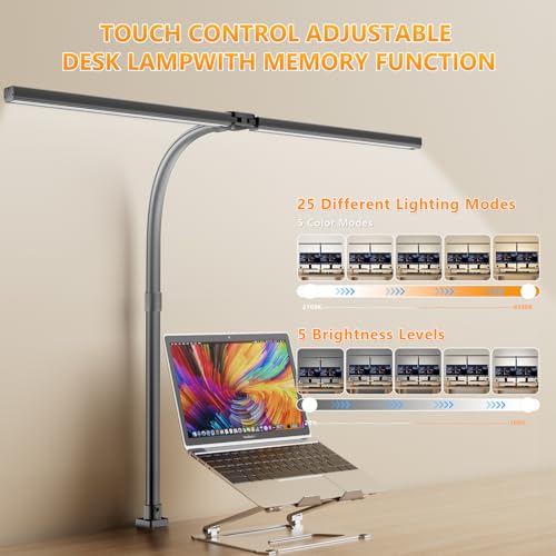 Lampe de Bureau EUARY 80CM à Pince avec Télécommande sans Fil - 4