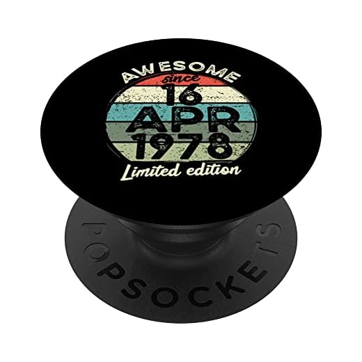 Camiseta de cumpleaños de 45 años, 16 de abril de 1978, 45 cumpleaños PopSockets PopGrip Intercambiable