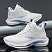 Aokisx Men's High - Top Color - Accent Sneakers, Fashion Sports Shoes - Fashionable for Trail Runs, Gym Training & Daily Commute (White SkyBlue,9.5)