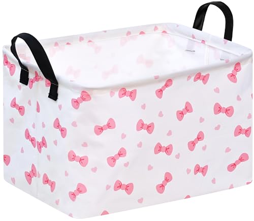 Image of Rectangle Gift Shelf Nursery Storage Basket Laundry Hamper Storage Box and Bins for Home Clothes with Handles