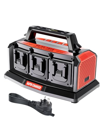 Adisipsoarin Super Battery Charger for Milwaukee M18 18v Battery 6-Ports Simultaneous Rapid Charger Station Compatible with Milwaukee 18v Li-Ion Battery and Tools 48-59-1807 Charger