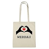 SAG NEIN ZU PLASTIK! JOllify WERDAU Umwelttasche Jutetasche B1497jute - Farbe: natur: Hände Herz