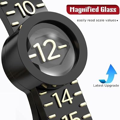 2 Pcs Ring Sizer Measuring Tool, Reusable Finger Size Ruler with Magnifying Glass, 1-17 US Ring Measurer and Ring Sizer | Black for Men, White for Womem