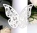 PIQIUQIU 50pcs Ronds de Serviette, Boucles de Serviette évidées en Papier Papillon Brillant Rond de Serviette pour Mariage, Banquet, dîner, décoration de Table (Blanc)