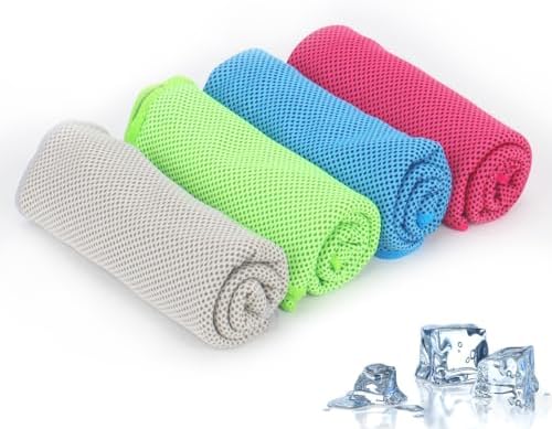 4 Pack Cooling Towels, 40 Inches X 12 Inches, Breathable Soft Chi...