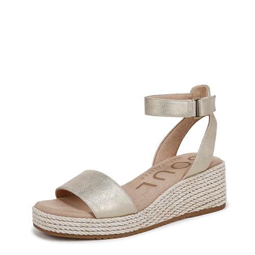 Naturalizer SOUL Women's Gloria Espadrille Wedge Sandal Gold Metallic 7.5 W by Naturalizer - Used condition - US$37.42
