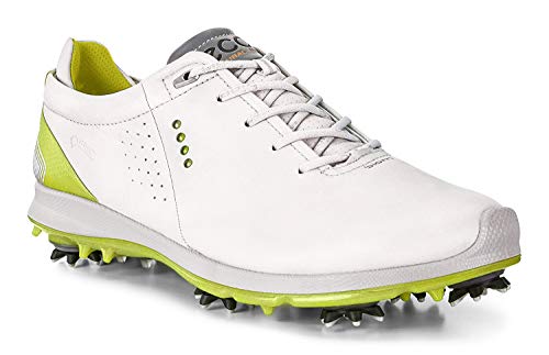 ECCO Men's Biom G2 Free Gore-Tex Golf Shoe, White/Kiwi, 8 M US