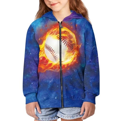 Image of Coloranimal Unisex Girls Boys Long Sleeve Casual Hoodies & Sweatshirts Tops Kids Zip Up Jacket Coat Age 6-16 Year