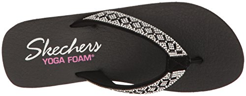 Skechers Cali Women's Vinyasa-Lotus Princess Flip-Flop,Black/Silver,10 M Us #TOP4