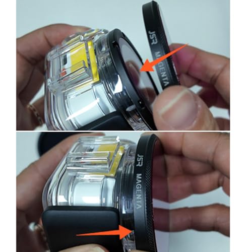 Honbobo Wodoodporna obudowa, filtr do nurkowania do Insta360 GO Ultra, różowy/czerwony/fioletowy, filtr podwodny, akcesoria ochronne do Insta360 GO Ultra Dive Case (czerwony)