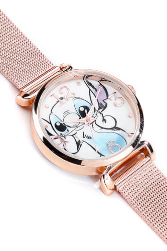 Stylish Lilo & Stitch Women's Quartz Watch in Blue Gradient with Gold Accents - Trendy Small Face Analog Timepiece (Model: LAS8004AZ) - Image 4