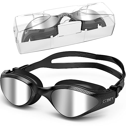 Cienfy Gafas de natación unisex para adultos, gafas de natación polarizadas para hombre y mujer, antiniebla, antifugas, visión clara bajo el agua