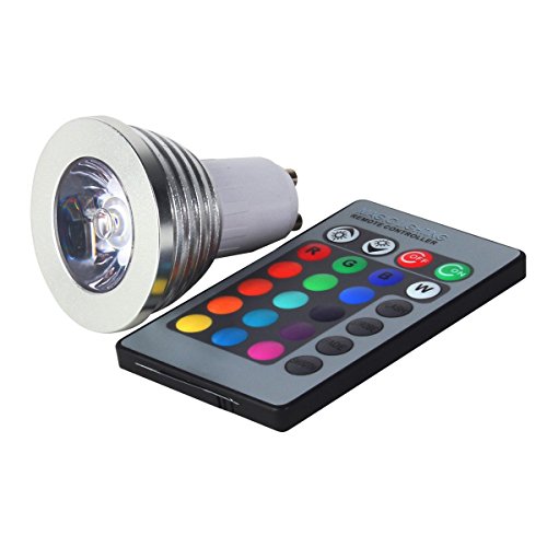 Savfy - Bombilla led multicolor con control remoto (GU10, RGB, clase energética A), RGB(1 PCS), GU10 RGB, GU10 3 watts 220.00 volts