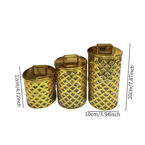 3pcs Candy Jar Kitchen Canister DECORATIVO Contenitore per alimenti multifunzionali con coperchio per di grano zucchero - immagine 6
