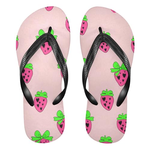 Nander Cute Strawberries Sandal Flip Flops of Men's & Women's,Beach Slippers Flip Flops Shower Shoes
