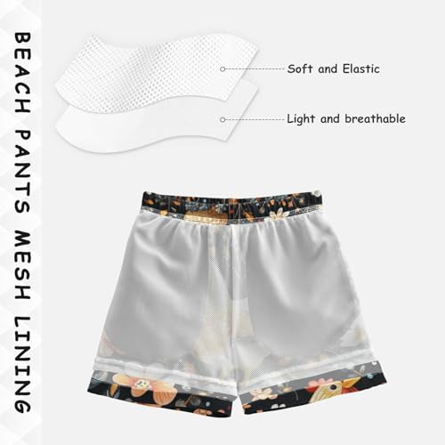 Pigsaly Boys Swim Trunks Floral Chickens Easter Boys Board Shorts Swimsuit Swimwear Summer Bathing Suit 2T Multicolor4