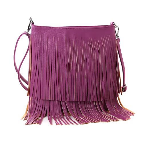 Sac à bandoulière pour femme AOSSTA avec franges style décontracté