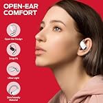 Monster Écouteurs Open Ear AC317, Appels cristallins, 24 heures de lecture, Chargement Type-C, Contrôle tactile, Écouteurs sans fil ouverts résistants à la transpiration, Écouteurs sans fil Bluetooth 5.4 (Blanc)