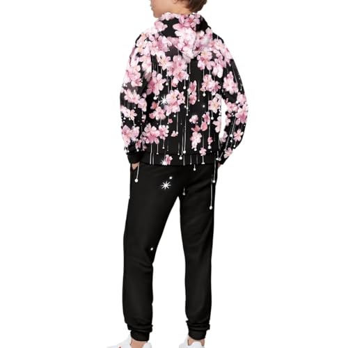 Youth Sweater Set Relaxed Simple Fit Girls Loose Hooded Pullover Youth Classic Active Wear for Unique Style4