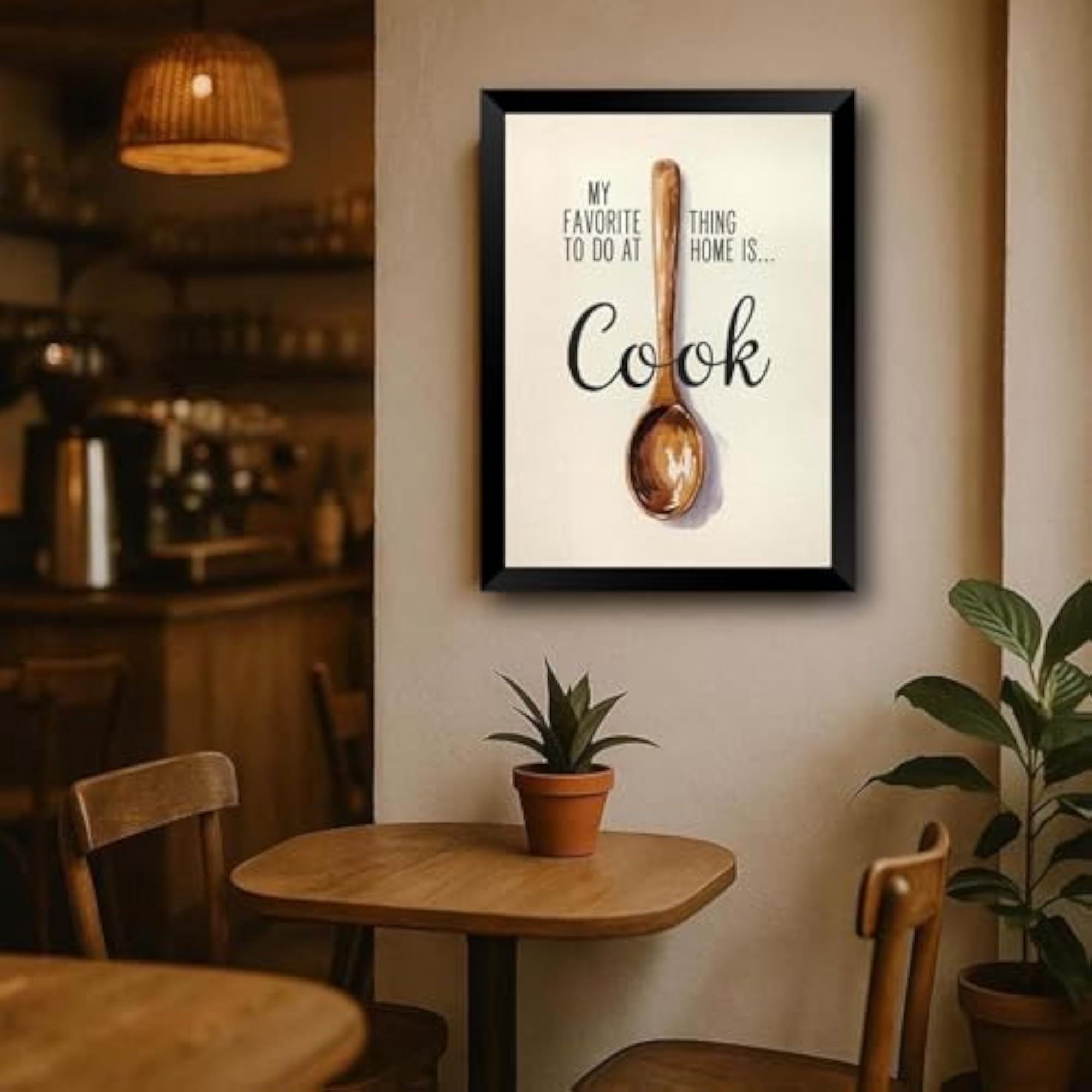 Kitchen Quote Wall Frame, Wooden Spoon Art