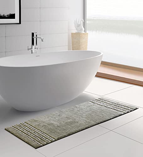 Image of Obsessions Ultra Soft Solid Bath Runner - Premium 1950 GSM Density, Anti-Skid Safety Backing & Superior Absorbency for Quick-Dry Comfort (60x150 cm, Stone)