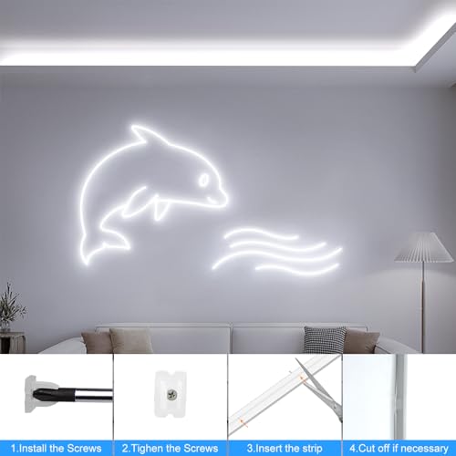 Cinta LED Neón Flexible 33 Pies 24V Dimmable Blanco Frío miniatura 5
