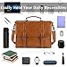Mens Messenger Bag Vintage 15.6 Inch Waterproof Leather Laptop Briefcase Large Satchel Shoulder Bag Retro Office College Computer Bag, Brown