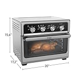 T-fal 9 in 1 Toaster Oven Air Fryer Combo Stainless Steel Convection Countertop Oven, Fast Heatup, 7 Pound Chicken Capacity, Extra Crispy Results, Toast, Bake, Air Fry, Reheat, Broil