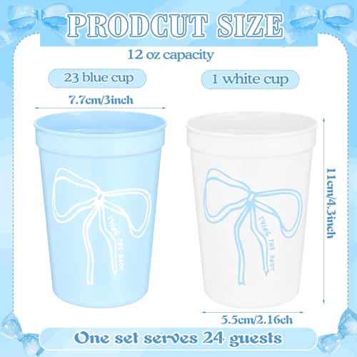 Image of Yungyan 24 Pack Bachelorette Party Plastic Cups Bulk 16oz, Bow