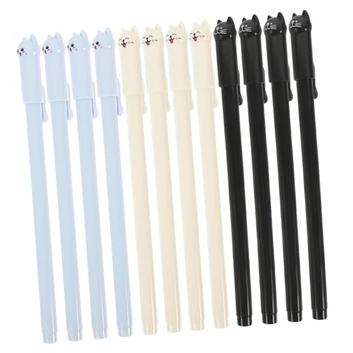 TEHAUX 12 bolígrafos de tinta gel diseño gato kawaii