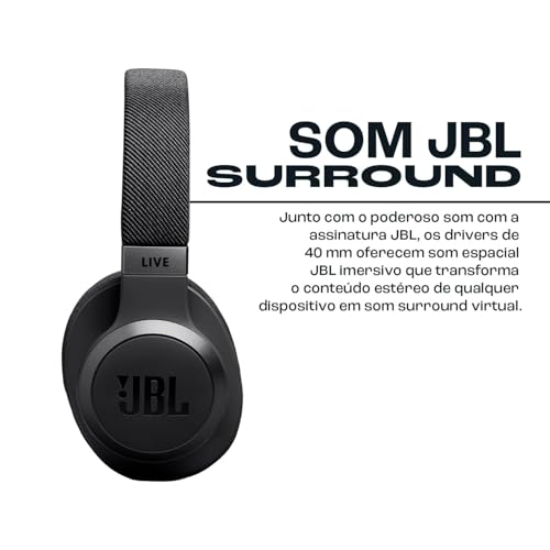 JBL, Fone de Ouvido Bluetooth JBL Live 770NC - Preto JBLLIVE770NCBLK glide