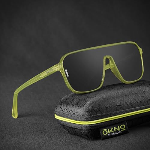 Image of Eyewearlabs OKNO | Polarized Over-Sized Unilens Rectangular Branded Stylish Sunglasses For Men & Women | 100% UV Protection Shades | Cricket Sports Cycling Driving | RYFT