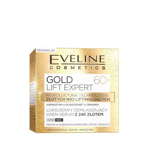 Eveline Cosmetics Crema-Siero Ringiovanente di Lusso con Oro 24k per Pelle Matura, Secca e Sensibile - Trattamento Lifting Anti-Età Giorno & Notte con Tecnologia del Filato Lifting