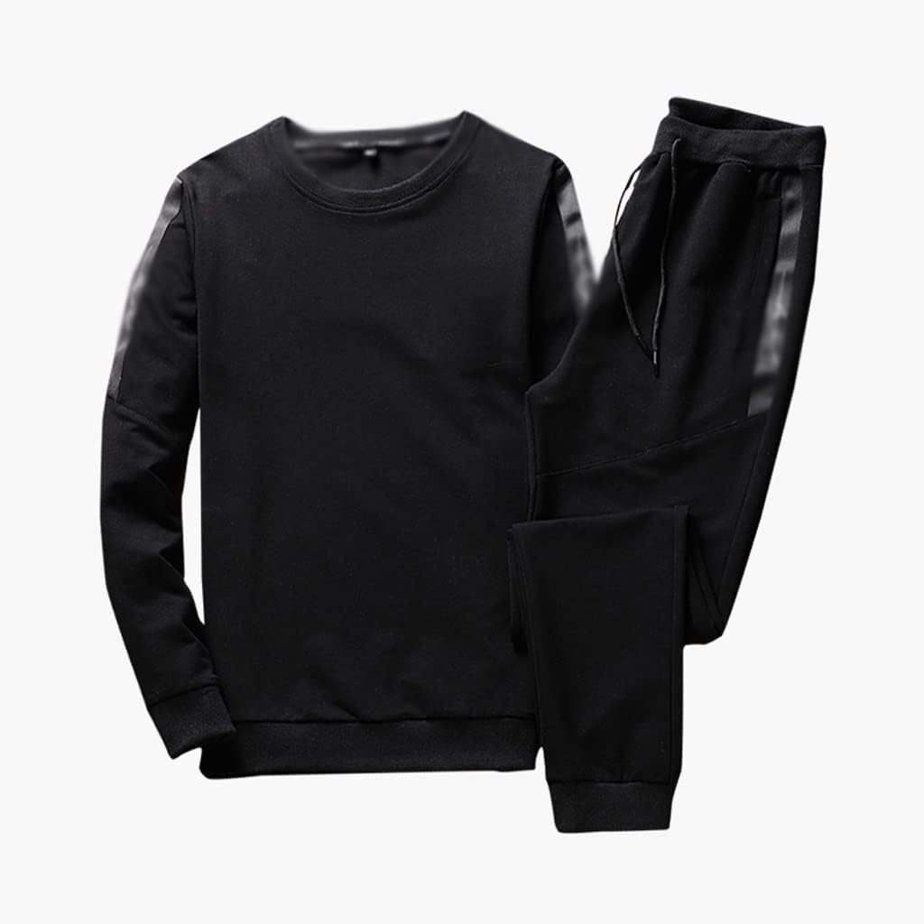 Mens Tracksuits Casual Round Neck Sweatshirt+Pants 2 Piece Hip Hop Male Gyms Jogging Sports Suits