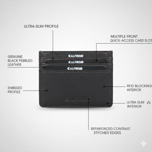 Image of Calfnero Genuine Leather Card Holder-Card Case-Leather Card Wallet- Genuine Leather Wallet
