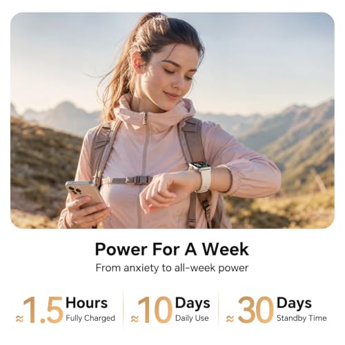 Image of Smart Watch for Women Men Android & iPhone[40mm 3 Bands, Light Khaki]