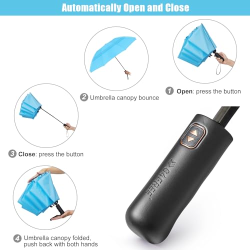 Image of G4Free 62 Inch Large Golf Umbrella Compact Reverse Travel Umbrella 10 Ribs Windproof for Rain Double Canopy Automatic Open Close