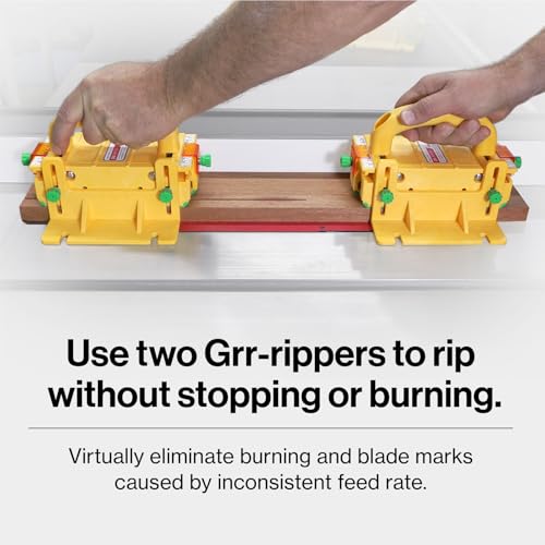 MICROJIG GRR-RIPPER Pro 3D Pushblock for Safety, Precision and Control, 3-Dimensional Force System, Ideal for Router Table Saw and More, Includes SafeRip Kit, GR-200Pro, Yellow