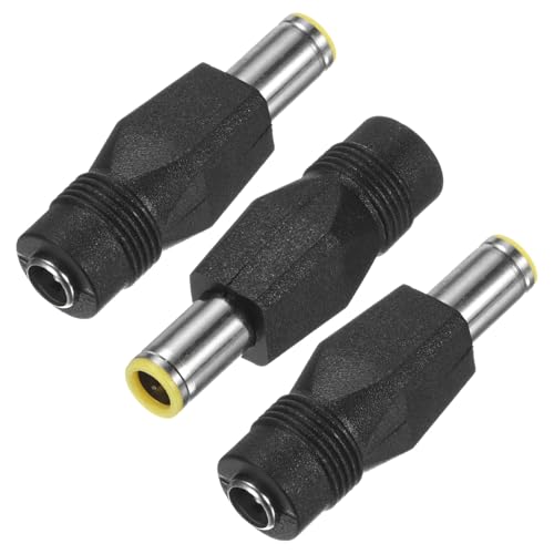 M METERXITY 2-Pack DC Connectors Adapter, DC 8mm Male to DC 5.5mm Female, Copper Barrel Connector for Portable Power Station/Solar Cables/Laptops/Solar Panel [Yellow]