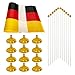 WXTWK 12 Pack Germany Flag German Desk Flag Small Mini German Table Flags With Stand Base,Home Office Festival Events Celebration Decorations