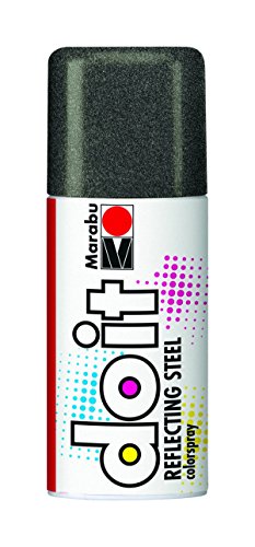 Marabu 21077006575 - Do it Reflecting Steel, reflex schwarz, Colorspray auf Acrylbasis für funkelnde Metalleffekte, sehr schnell trocknend, sehr gute Deckkraft, wetterfest, 150 ml Sprühdose